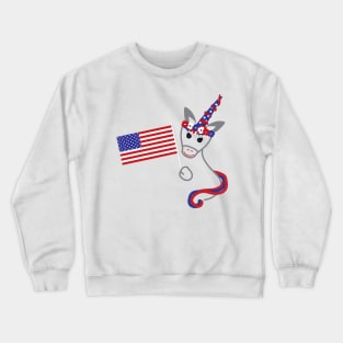 4th of July Unicorn and Usa flag Crewneck Sweatshirt